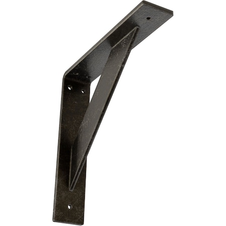 Ekena Millwork Traditional Steel Bracket, Antiqued Warm Silver 2"W x 10"D x 10"H BKTM02X10X10TRAWS